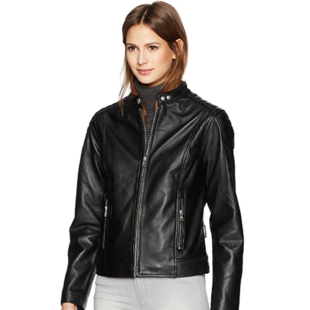 Women's Leather Moto Jacket